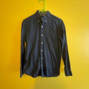 J. Crew 100% Cotton Blue & White Polka Dot Button Down Shirt Size Small